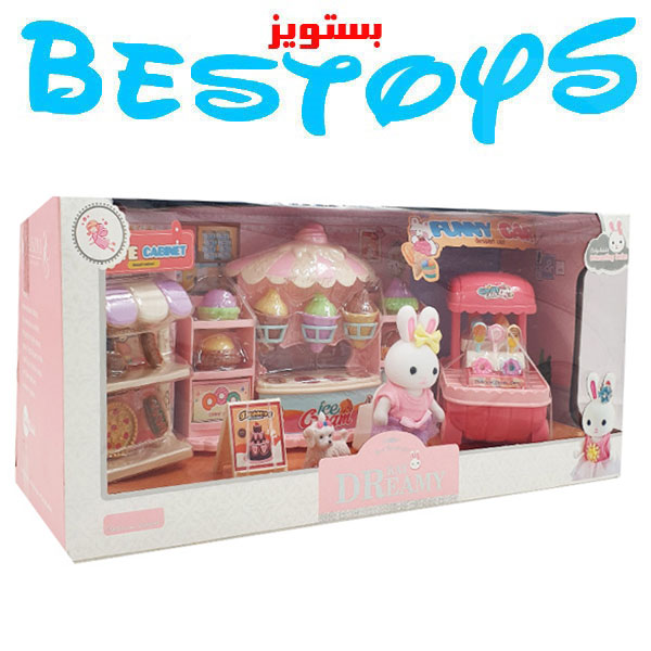 عروسک دخترانه مدل خرگوش بستنی فروش کد 6692